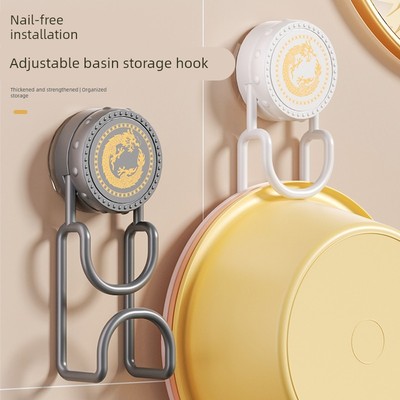 【官方旗舰】吸盘脸盆卫生间收纳架壁挂式置物架盆子挂钩浴室挂架