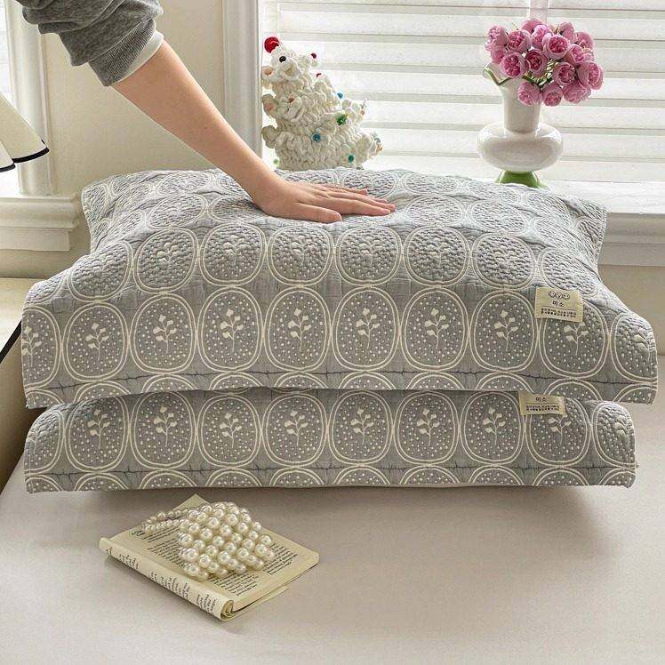 罗兰度泡芙纱布枕巾纯棉一对装2025新款成人加厚全棉枕头巾防头油,床上用品,枕巾,淘宝优惠券,粉丝福利购,淘宝优惠卷