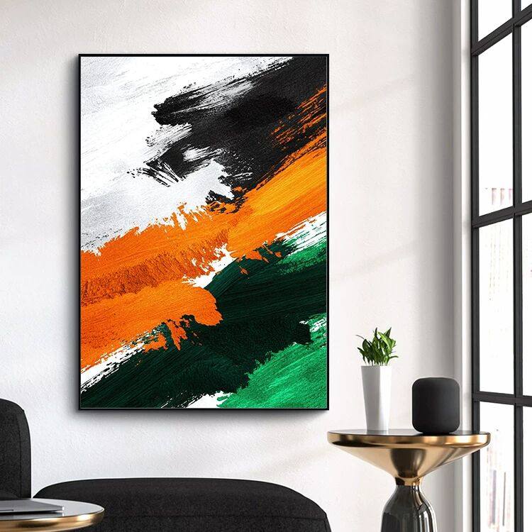 6-06手绘油画立体感抽象黑白橙装饰画玄关背景墙现代客厅餐厅挂画,家居饰品,现代装饰画,淘宝优惠券,粉丝福利购,淘宝优惠卷