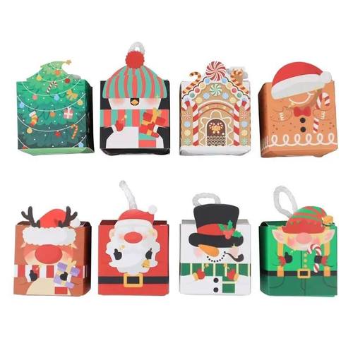 8/16Pc Christmas Candy Box Cartoon Gingerbread House Cookie