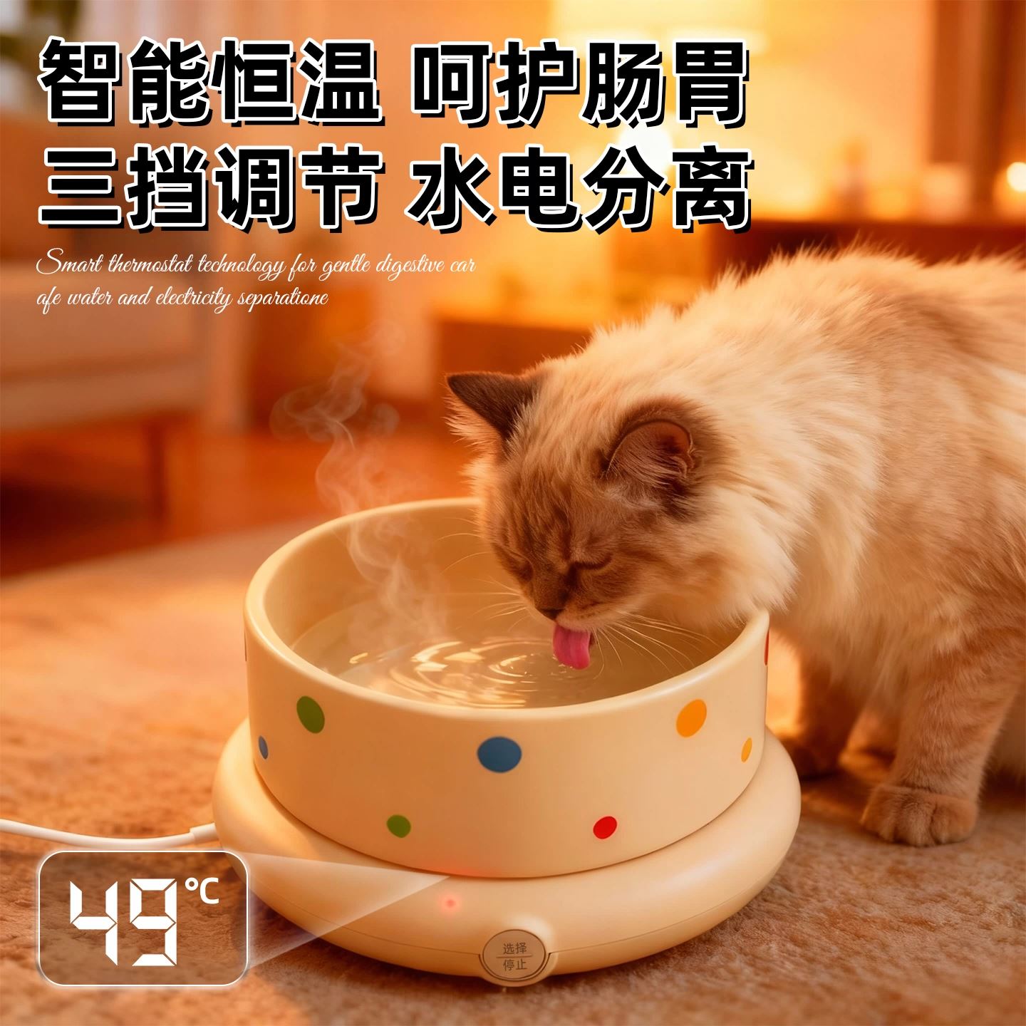 宠物恒温饮水机猫咪加热碗冬天喂食喂水酸奶机猫冬季喝水碗饮水器