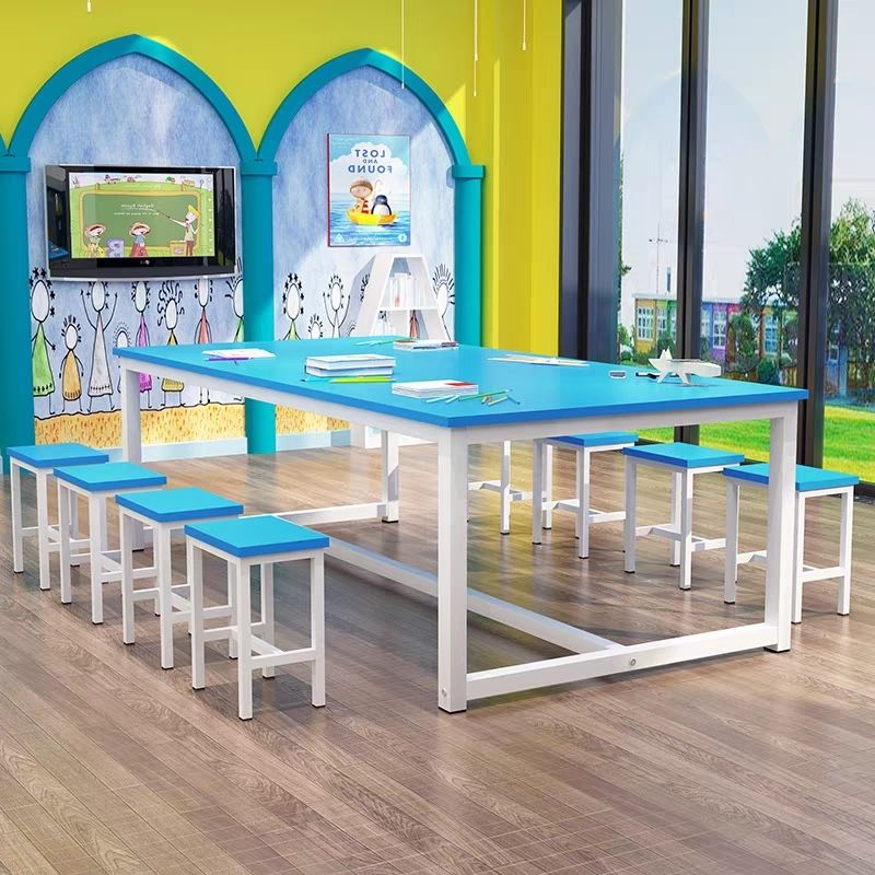 学生辅导补习班培训机构课桌椅幼儿园手工绘画美术书法书画室实木