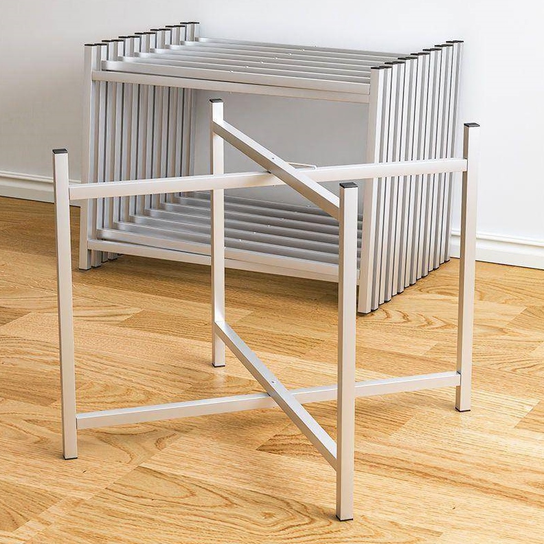 简易大圆桌架可折叠铁艺桌腿支架桌脚不锈钢桌脚架餐桌折叠桌架子