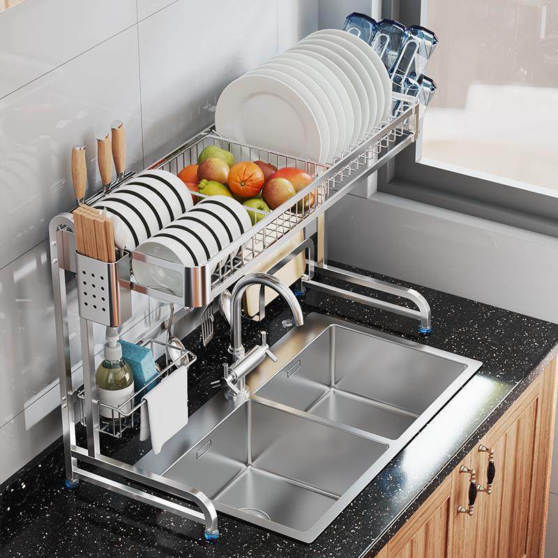 厨房不锈钢水槽置物架碗碟架刀架沥水架家用厨房收纳架碗筷滤水架