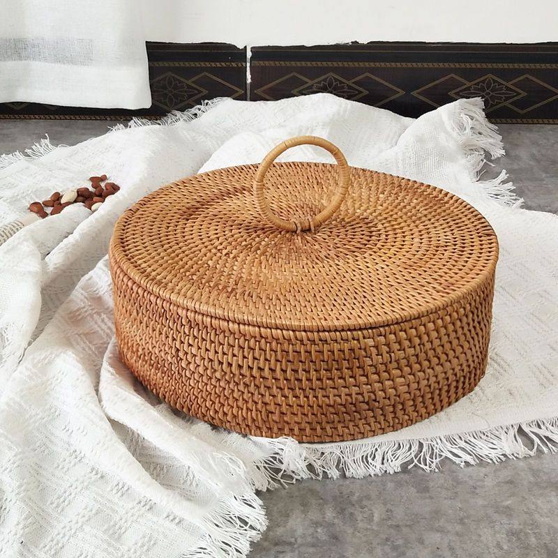 干果收纳盒秋藤编越南零食篮子糖果家用分隔带盖收纳筐桌面收纳盒,餐饮具,果盆/果盘/果篮,淘宝优惠券,粉丝福利购,淘宝优惠卷