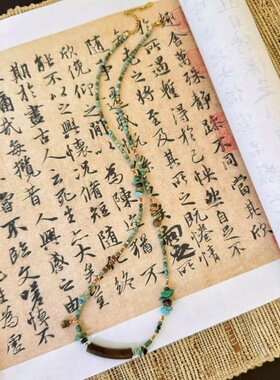 倾尽年华原创个性复古项链民族风非洲绿松石长款毛衣项链女项饰礼