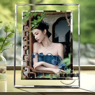 王楚然绝美周边水晶玻璃相框收藏定制房间卧室桌面摆件可横竖摆台