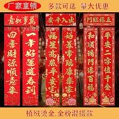 对联纸新春过年新年年画创意对联特价 简约大门福字贴净版 烫金对联