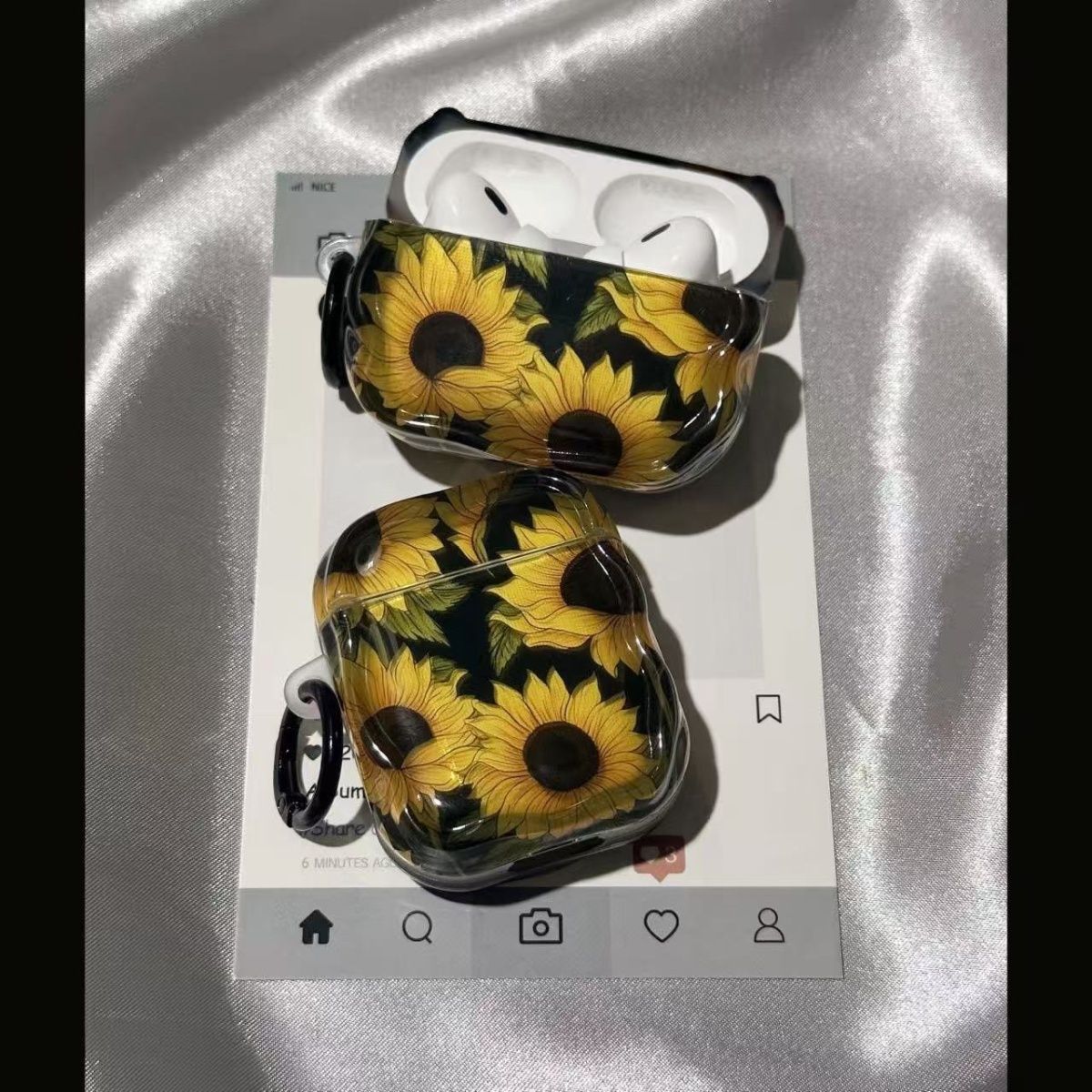 满屏向日葵适用于华强北pro4/5蓝牙耳机保护壳Mini4适用迪士尼F8