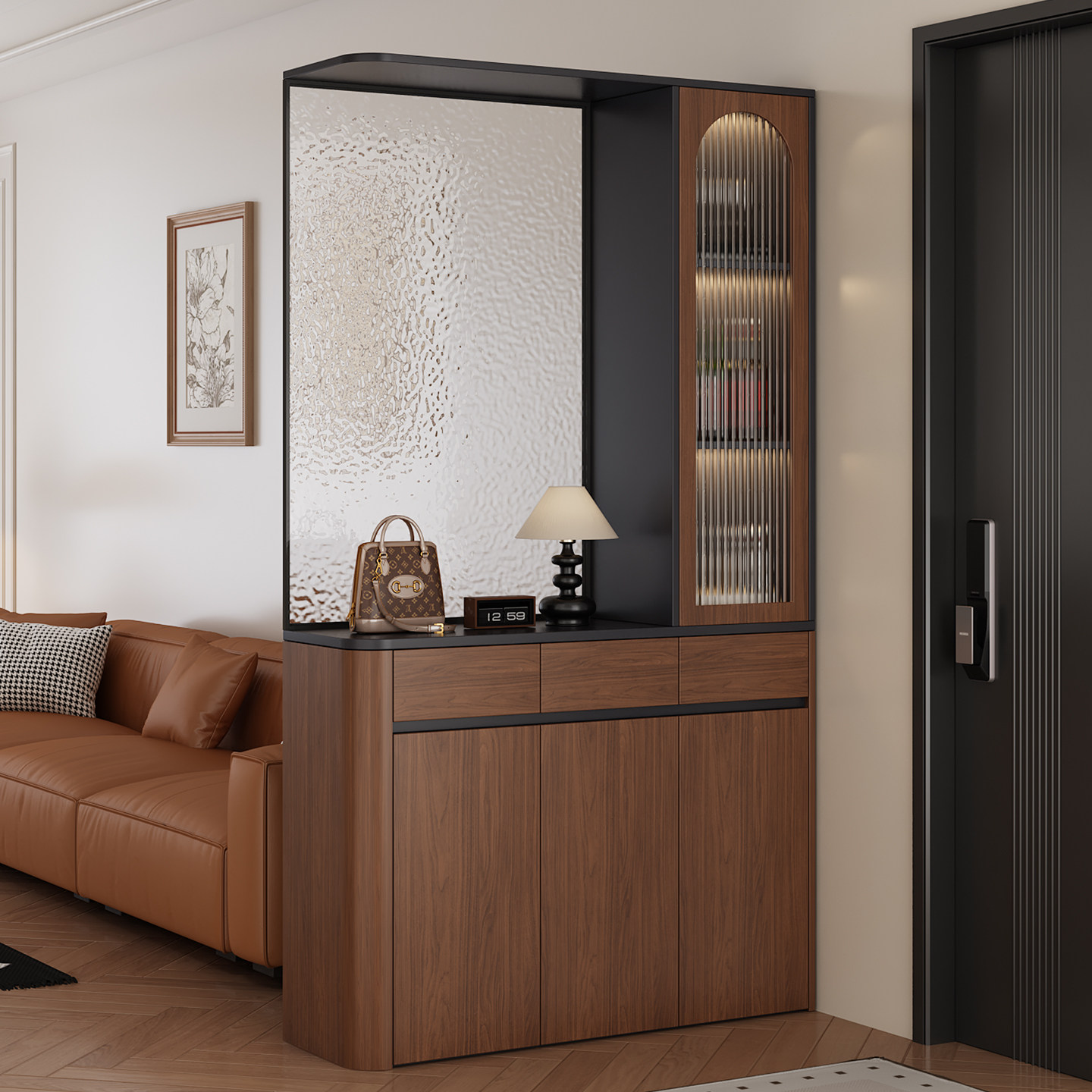 全友家居中古屏风隔断玄关柜鞋柜一体入户正对门客厅沙发边柜置物