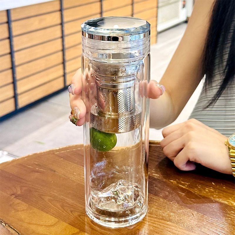 天然真水晶杯高档水晶玻璃杯水杯防烫防爆喝茶的同时还可欣赏茶叶