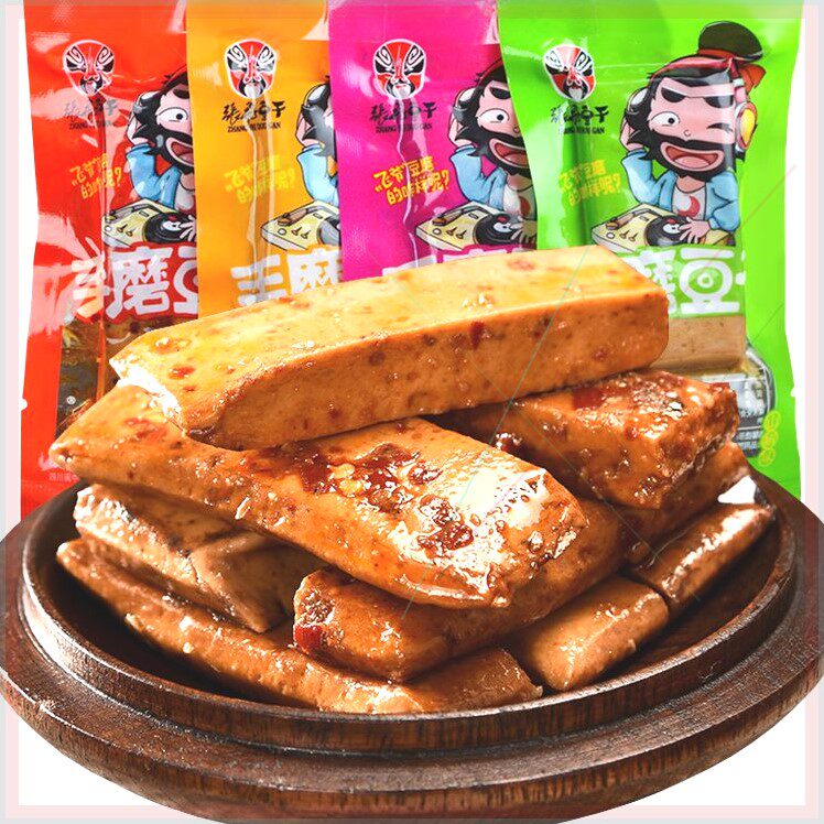 张飞手磨豆干小包装Q弹嫩豆干五香麻辣千叶劲道豆干零食四川特产
