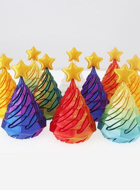 3D打印创意螺旋圣诞树解压玩具精美多彩招财树摆件新年