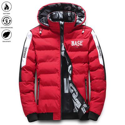 Men's Cotton Jacket with Hood Double Sided Wear Winter Warm