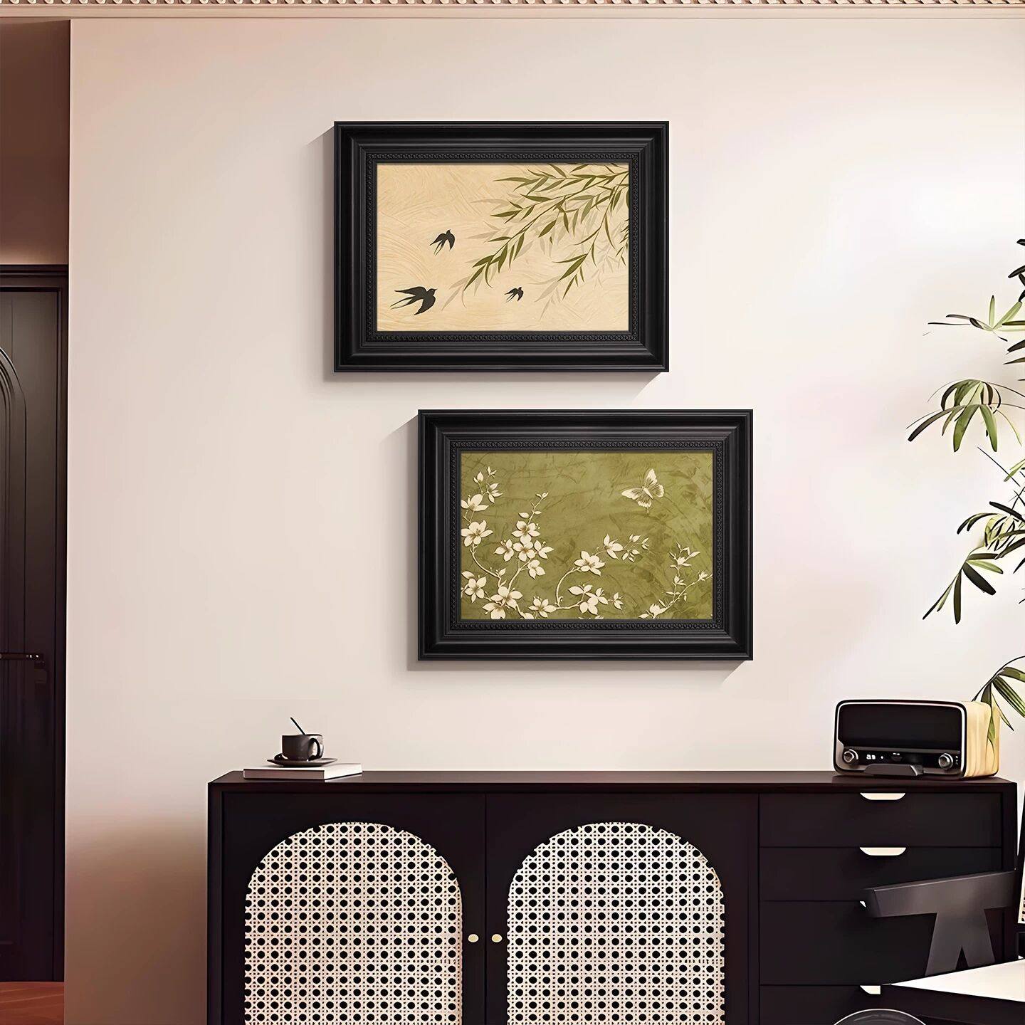 法式挂画客厅装饰画沙发背景墙竹子挂画中古风玄关餐厅轻奢高级感,家居饰品,现代装饰画,淘宝优惠券,粉丝福利购,淘宝优惠卷