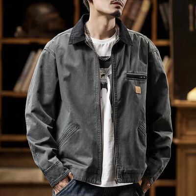 2025 Autumn Winter Detroit Washed Old Canvas Jackets Filt