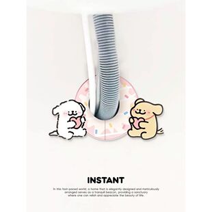 天然气管孔装饰盖甜蜜小狗空调孔装饰盖卫生间空调管装饰燃气管道