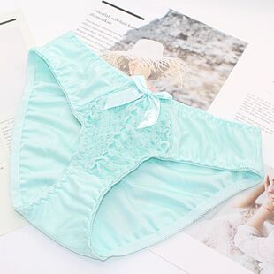四条装女士内裤蕾丝性感少女蝴蝶结可爱内裤女光滑质感透气三角裤