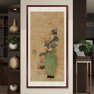 平安如意图玄关过道走廊装饰画书房茶室挂画竖版国画餐厅卧室壁画