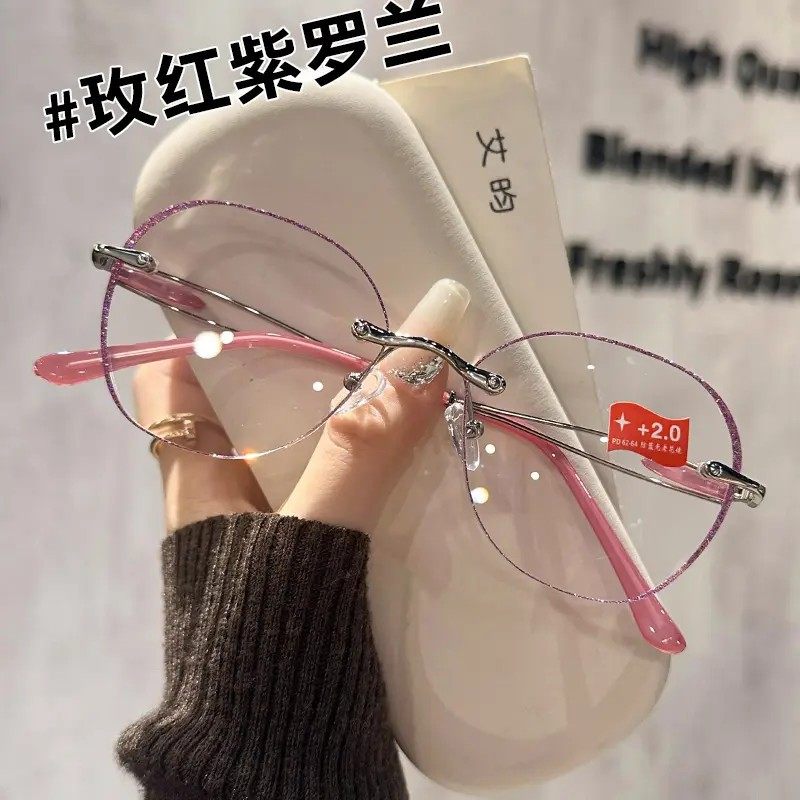 时尚新款无框切边防蓝光显年轻高档正品优雅轻巧女士高清老花眼镜,ZIPPO/瑞士军刀/眼镜,老花镜,淘宝优惠券,粉丝福利购,淘宝优惠卷