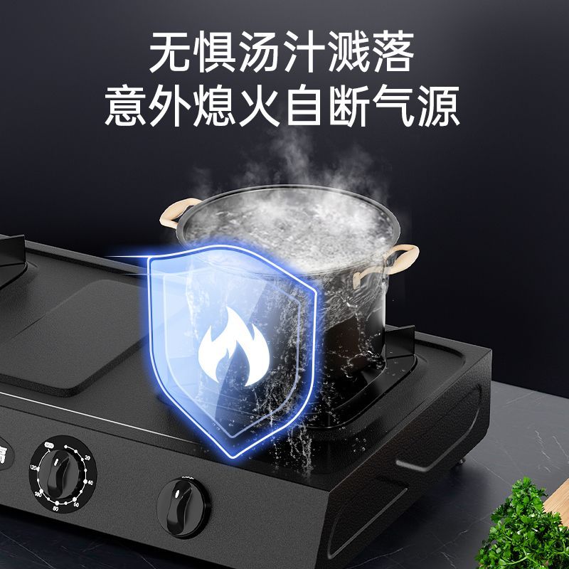 志高燃气灶定时燃气灶台式家用厨房天然气液化气猛火燃气灶双灶头