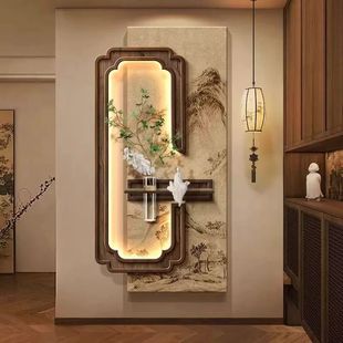 新中式水培绿植玄关装饰画高级感入户门挂画宋代美学禅意空间布置