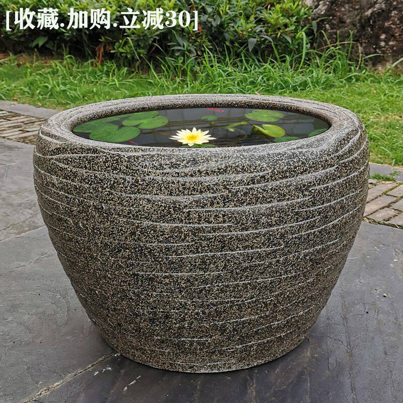景德镇陶瓷大号养鱼缸仿古石头缸乌龟缸睡莲荷花缸种树缸庭院水缸