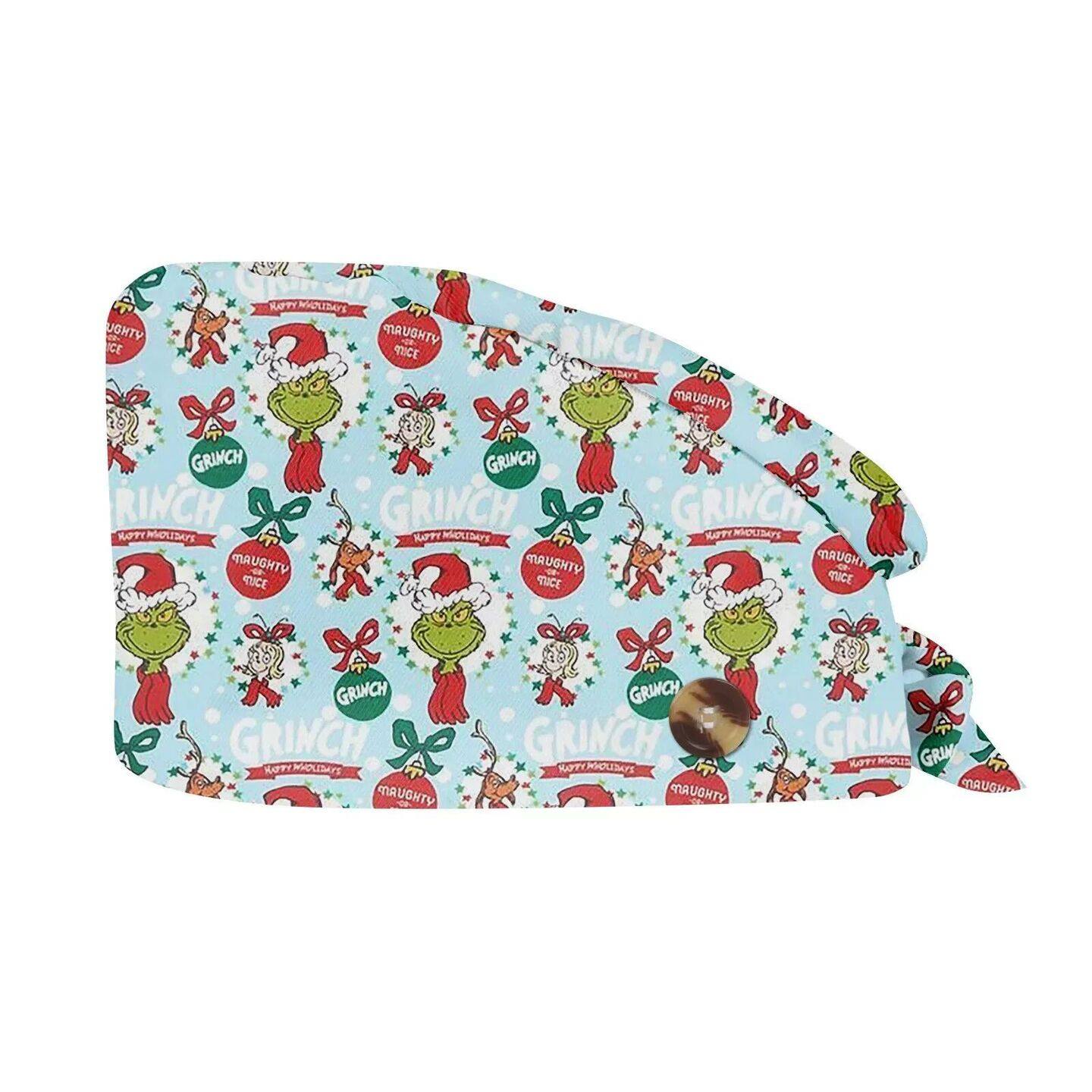 2024 New Surgical Christmas Printing Hats Adjustable Scrub H