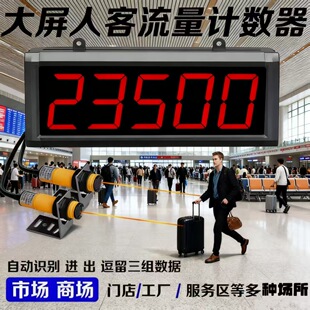 人流量计数器红外线自动感应商场统计人员进出大屏数显客流计数器