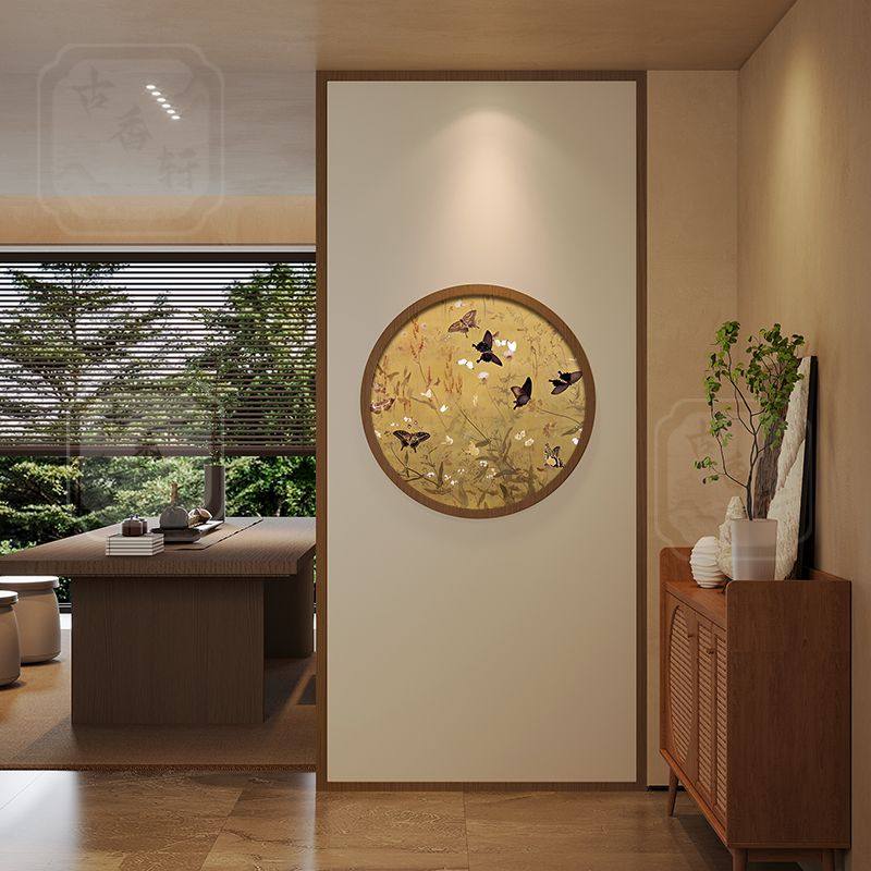 宋氏美学新中式花蝶实木屏风隔断客厅入户正对门玄关茶室背景座屏,住宅家具,座屏,淘宝优惠券,粉丝福利购,淘宝优惠卷