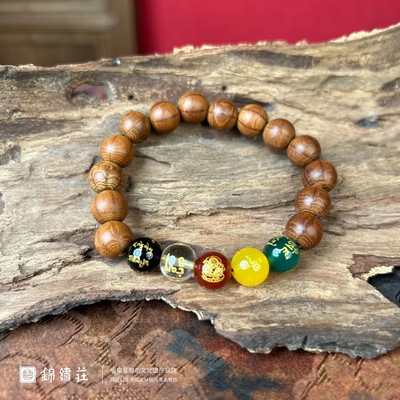 六道降龙木手串老料佛珠五路财神手链