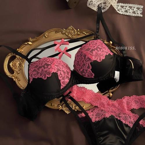 法式甜美蕾丝内衣女小胸聚拢夏季薄款2024新款性感禁欲系少女文胸