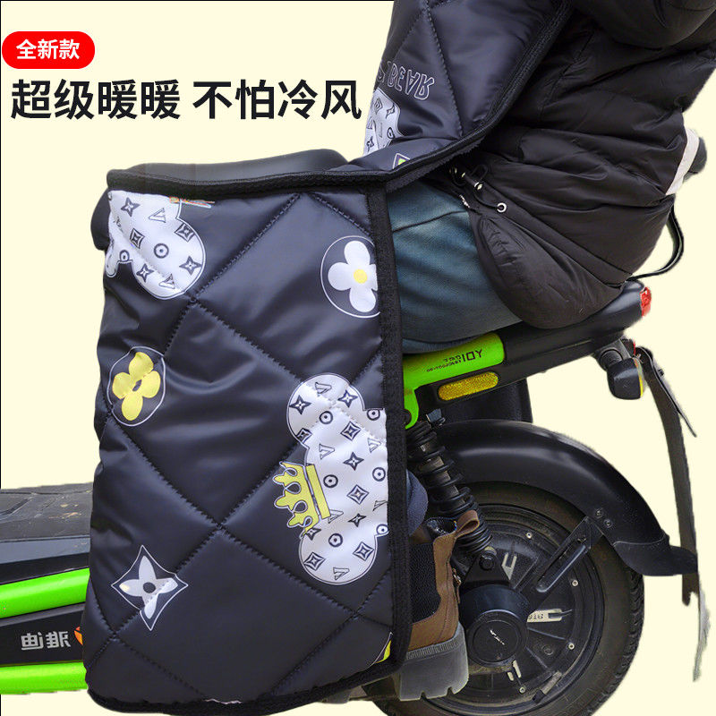 电动车后排儿童挡风被亲子款冬季电瓶自行车加绒加厚防水保暖罩