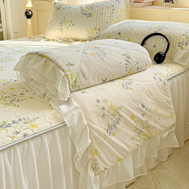 2025新款乳胶凉席夏凉被四件套床裙款I夏季空调被夏被三件套可机