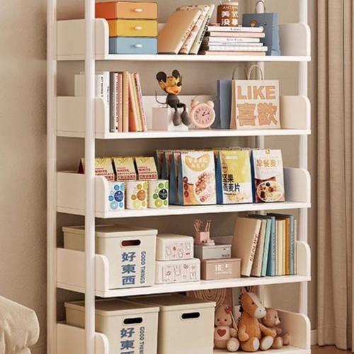 简易书架落地置物架铁艺客厅储物架货架阅读收纳架子家用卧室书柜