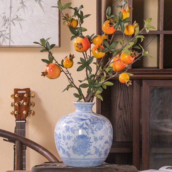 陶瓷花摆件青花瓷复古陶瓷中式装饰软装样板间摆设餐桌水培花器,家居饰品,花瓶,淘宝优惠券,粉丝福利购,淘宝优惠卷