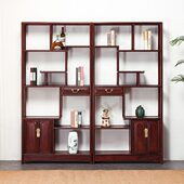 赞比亚血檀博古架实木中式 多宝阁非洲小叶紫檀隔断红木茶叶展示架