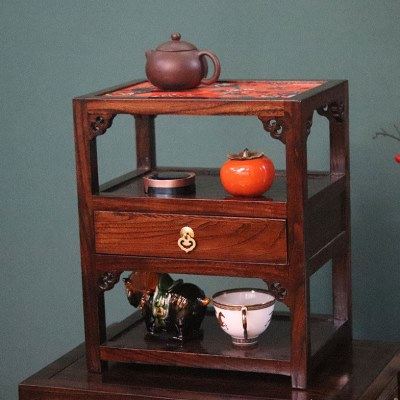 文创轻奢老榆木榫卯结构实木茶仓2024新款多层雕刻茶具柜桌面收纳,收纳整理,首饰盒,淘宝优惠券,粉丝福利购,淘宝优惠卷