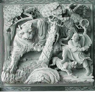 石雕汉白玉浮雕壁画青石浮雕照壁墙文化墙玄关屏风人物草地雕窗花