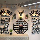 酒吧吧台酒架创意餐厅壁挂式 酒柜置物架酒庄复古挂墙上红酒展示架