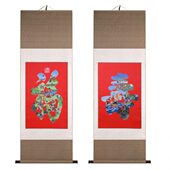 中国南京特产特色工艺品云锦卷轴云锦挂画云锦福寿卷轴