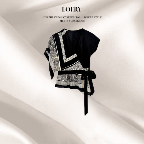LOERY【乌云白雪】不规则艺术醋酸上衣高级气质时尚女装126168