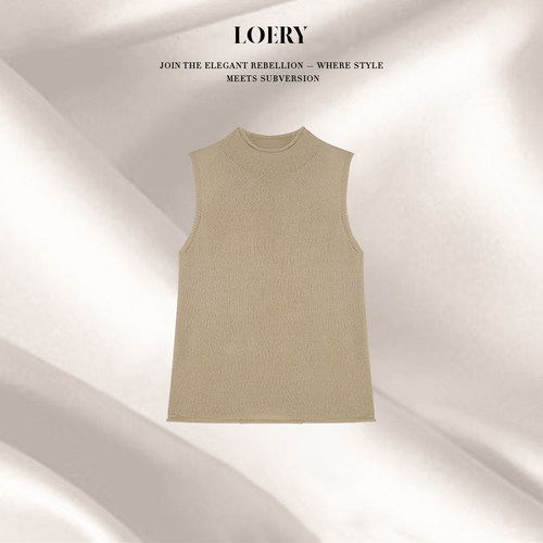 LOERY【沙漏T】时尚老钱风松弛简约气质设计感针织背心-F0555
