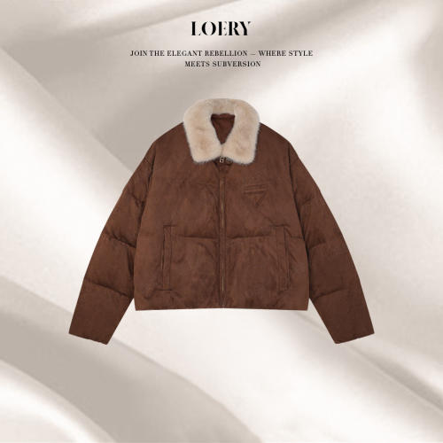 LOERY【大当家】暖意绵绵！毛领拼接防风水貂毛羽绒服12133