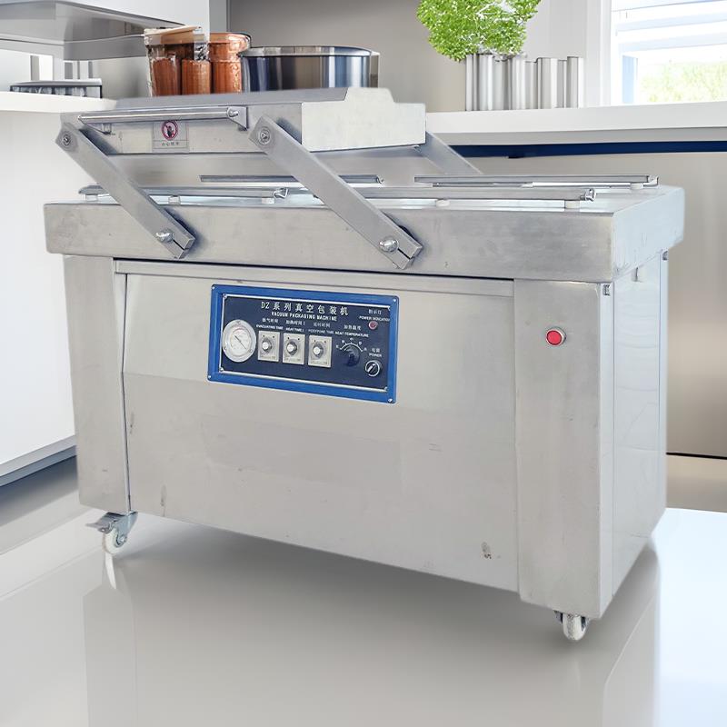 熟食烧鸡双室真空包装机烧肉腊肠真空封口设备商用卤制品包装机