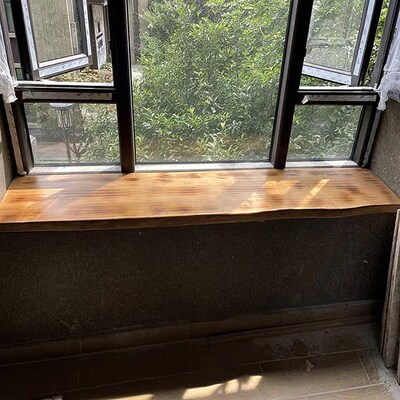 多用途隔板定制实k木大板桌面折叠桌吧台面电视柜阳台桌窗台板原