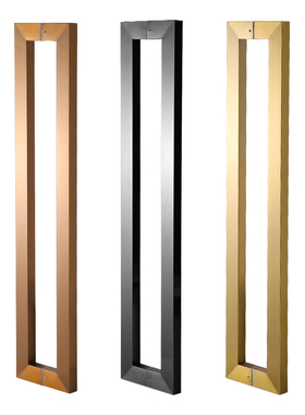 孔距40/56/76/96/116/146/176cm不锈钢玻璃门黑色大拉手 木门把手