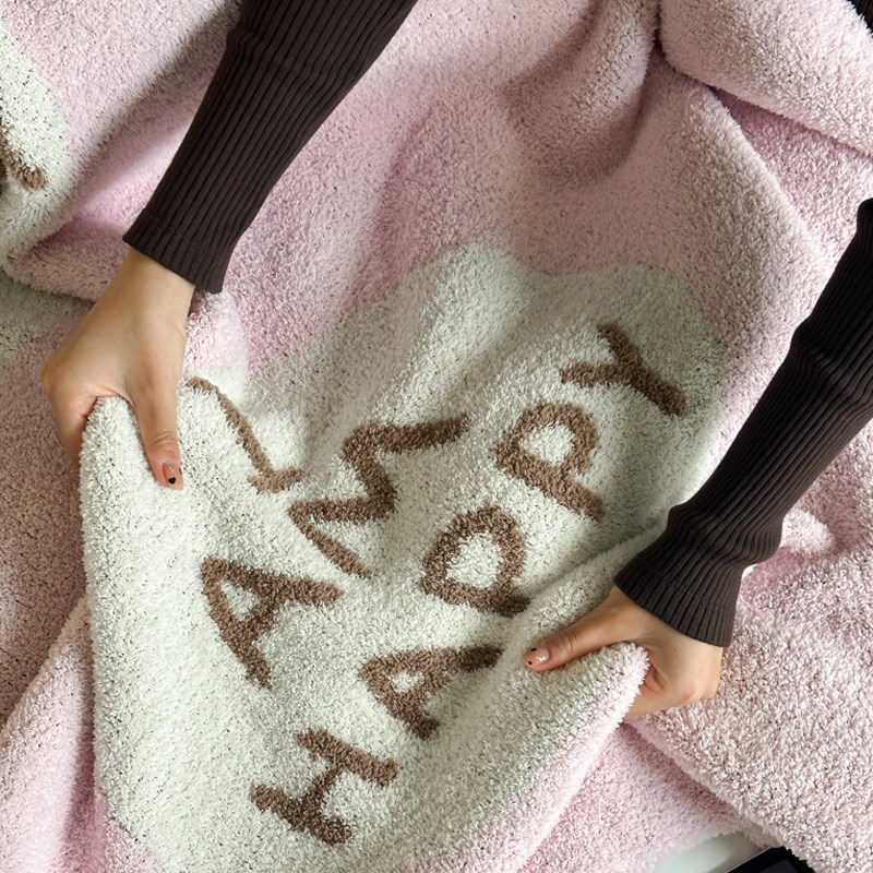 韩式少女心软绵绵半边绒毯针织棉沙发盖毯办公室午睡披肩毯空调毯