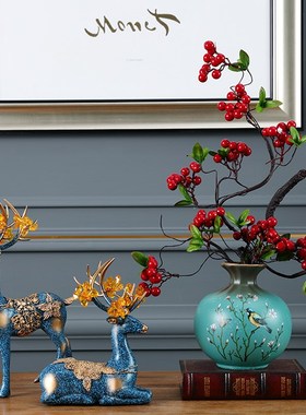 欧式创意鹿三件套招财玄关摆件客厅电视柜酒柜家居装饰品结婚礼物