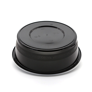 圆形1250ml一次性餐盒塑料打包碗加厚黑色外卖饭盒便当汤碗带盖盒